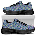Pastel Volleyball Pattern Print Black Chunky Shoes