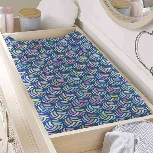 Pastel Volleyball Pattern Print Changing Pad Cover
