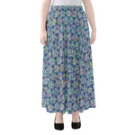 Pastel Volleyball Pattern Print Chiffon Maxi Skirt