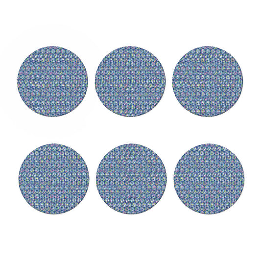 Pastel Volleyball Pattern Print Coaster Set