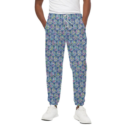 Pastel Volleyball Pattern Print Cotton Pants