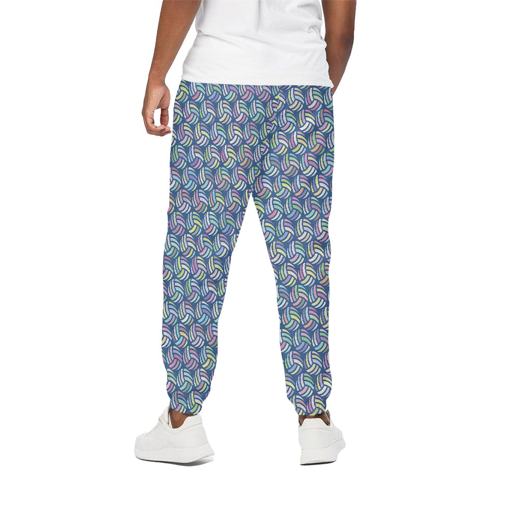 Pastel Volleyball Pattern Print Cotton Pants