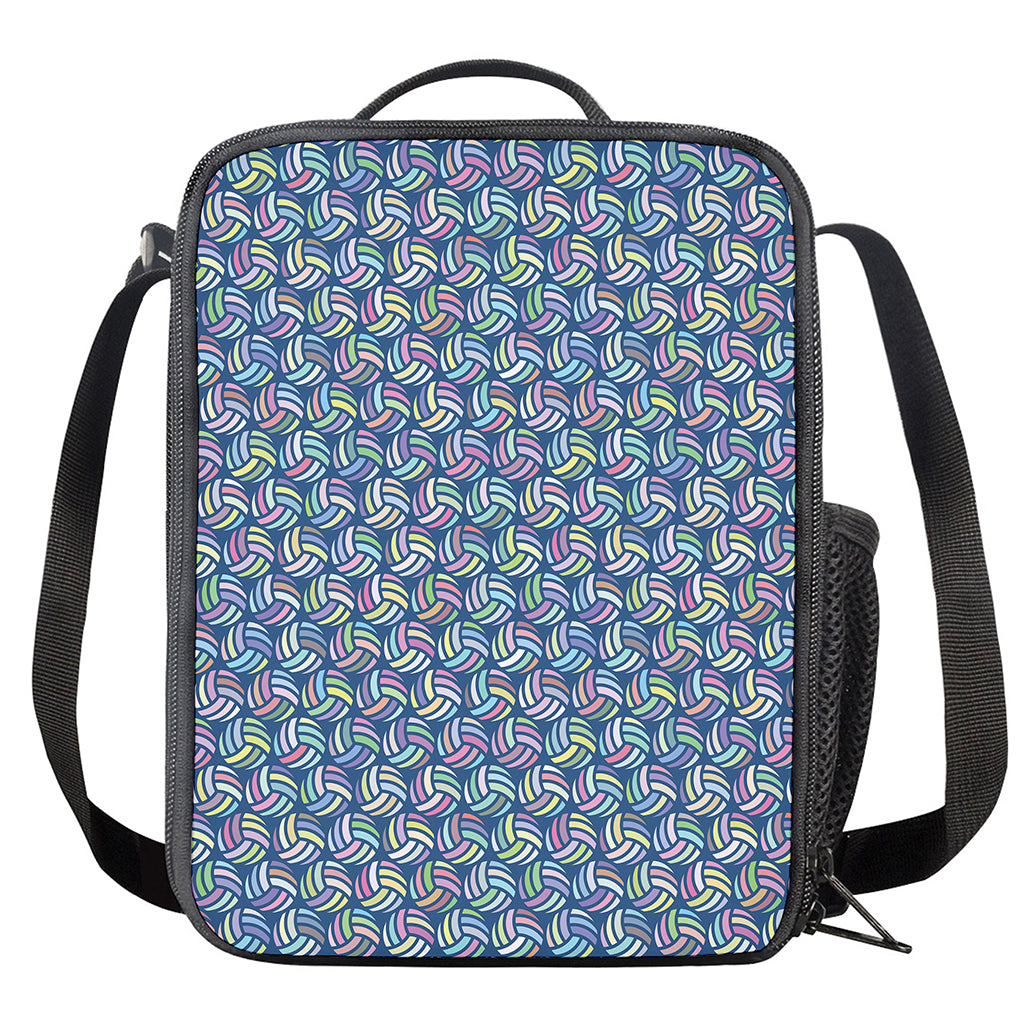 Pastel Volleyball Pattern Print Crossbody Lunch Bag
