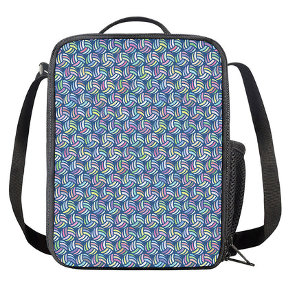 Pastel Volleyball Pattern Print Crossbody Lunch Bag