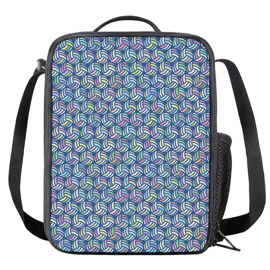 Pastel Volleyball Pattern Print Crossbody Lunch Bag