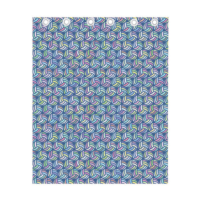 Pastel Volleyball Pattern Print Curtain