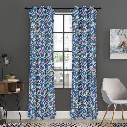 Pastel Volleyball Pattern Print Curtain