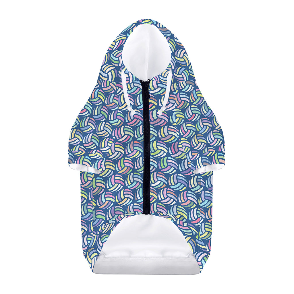 Pastel Volleyball Pattern Print Dog Zip Up Hoodie