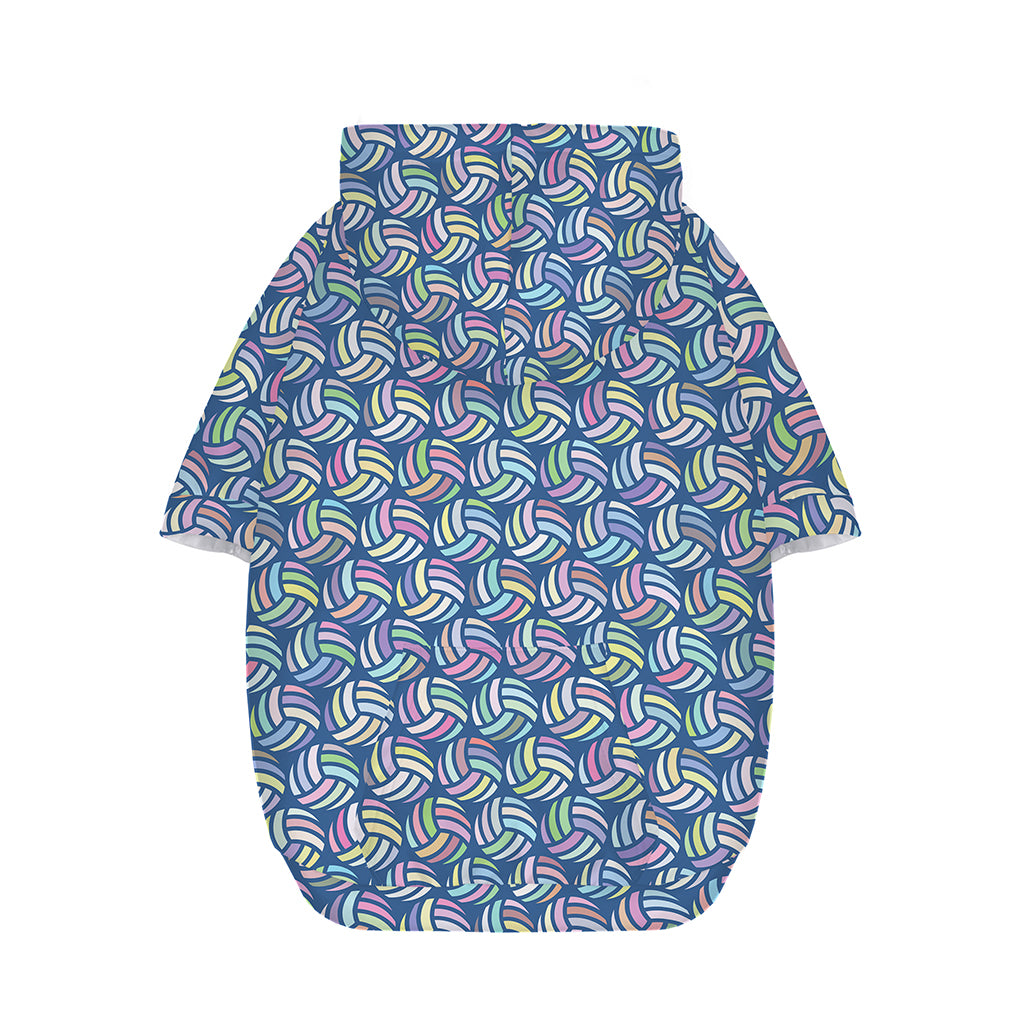 Pastel Volleyball Pattern Print Dog Zip Up Hoodie