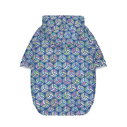 Pastel Volleyball Pattern Print Dog Zip Up Hoodie