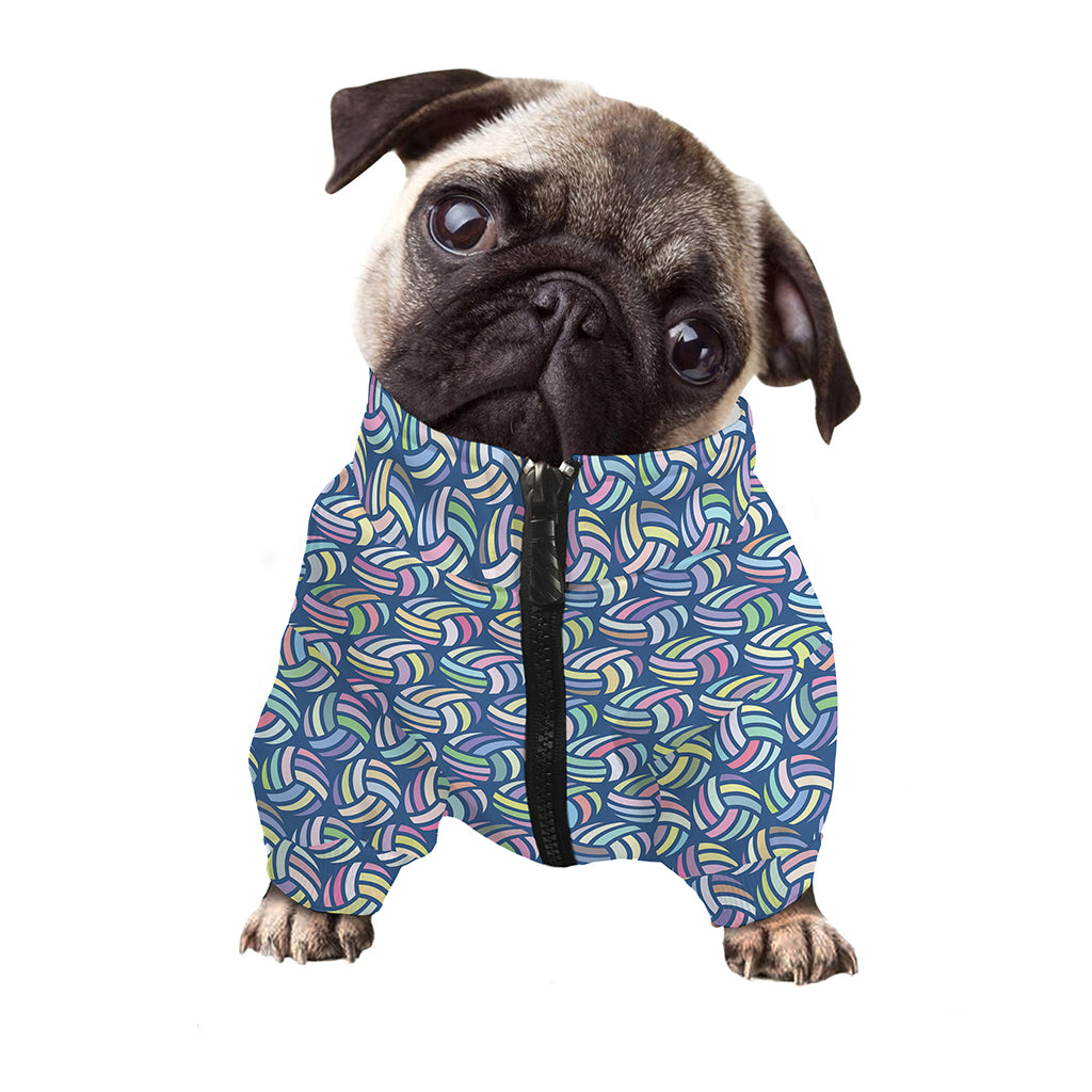 Pastel Volleyball Pattern Print Dog Zip Up Jacket