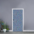 Pastel Volleyball Pattern Print Door Sticker