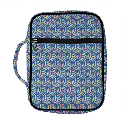 Pastel Volleyball Pattern Print Front Pocket Bible Bag