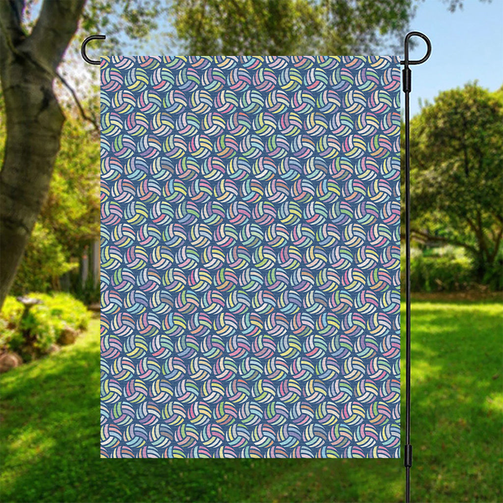 Pastel Volleyball Pattern Print Garden Flag