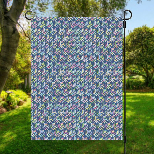 Pastel Volleyball Pattern Print Garden Flag