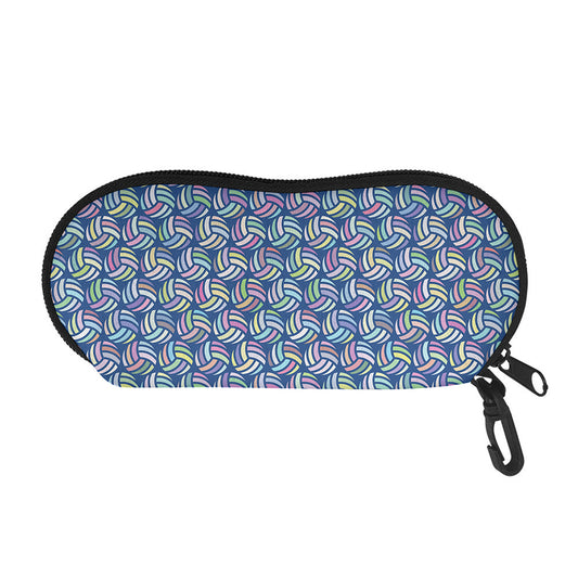 Pastel Volleyball Pattern Print Glasses Case