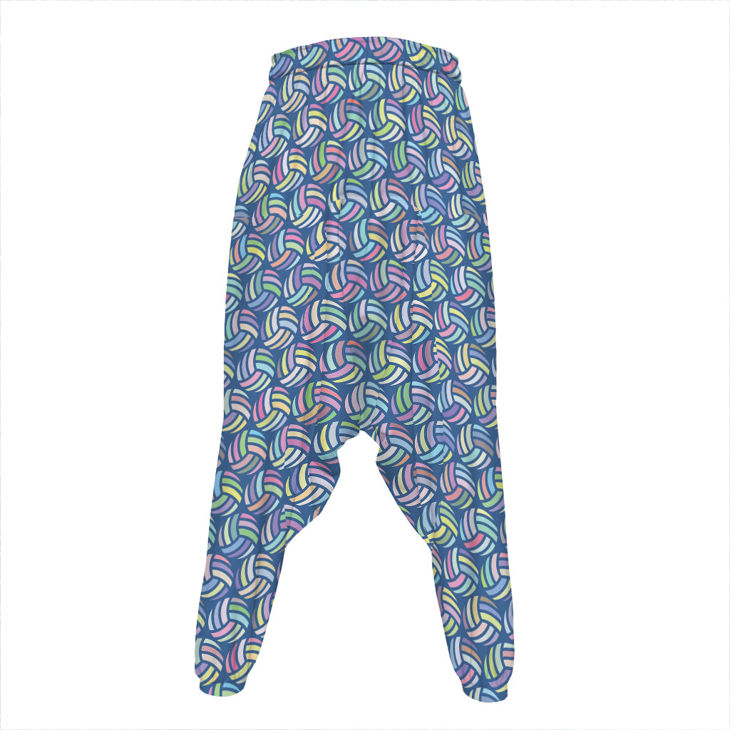 Pastel Volleyball Pattern Print Hammer Pants