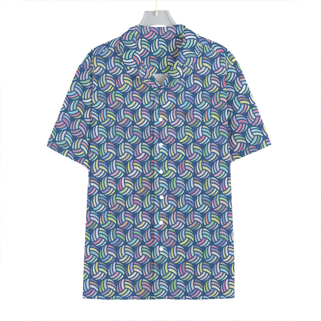Pastel Volleyball Pattern Print Hawaiian Shirt