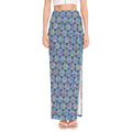 Pastel Volleyball Pattern Print High Slit Maxi Skirt