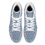 Pastel Volleyball Pattern Print High Top Leather Sneakers
