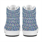 Pastel Volleyball Pattern Print High Top Leather Sneakers
