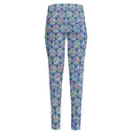 Pastel Volleyball Pattern Print High-Waisted Pocket Leggings