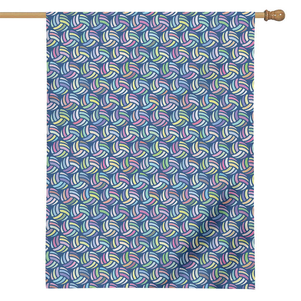 Pastel Volleyball Pattern Print House Flag