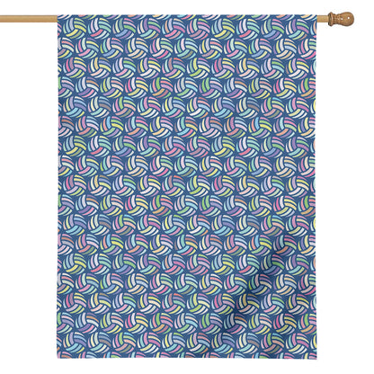Pastel Volleyball Pattern Print House Flag
