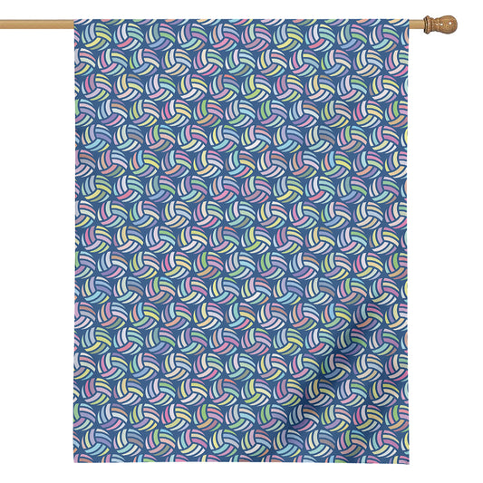 Pastel Volleyball Pattern Print House Flag