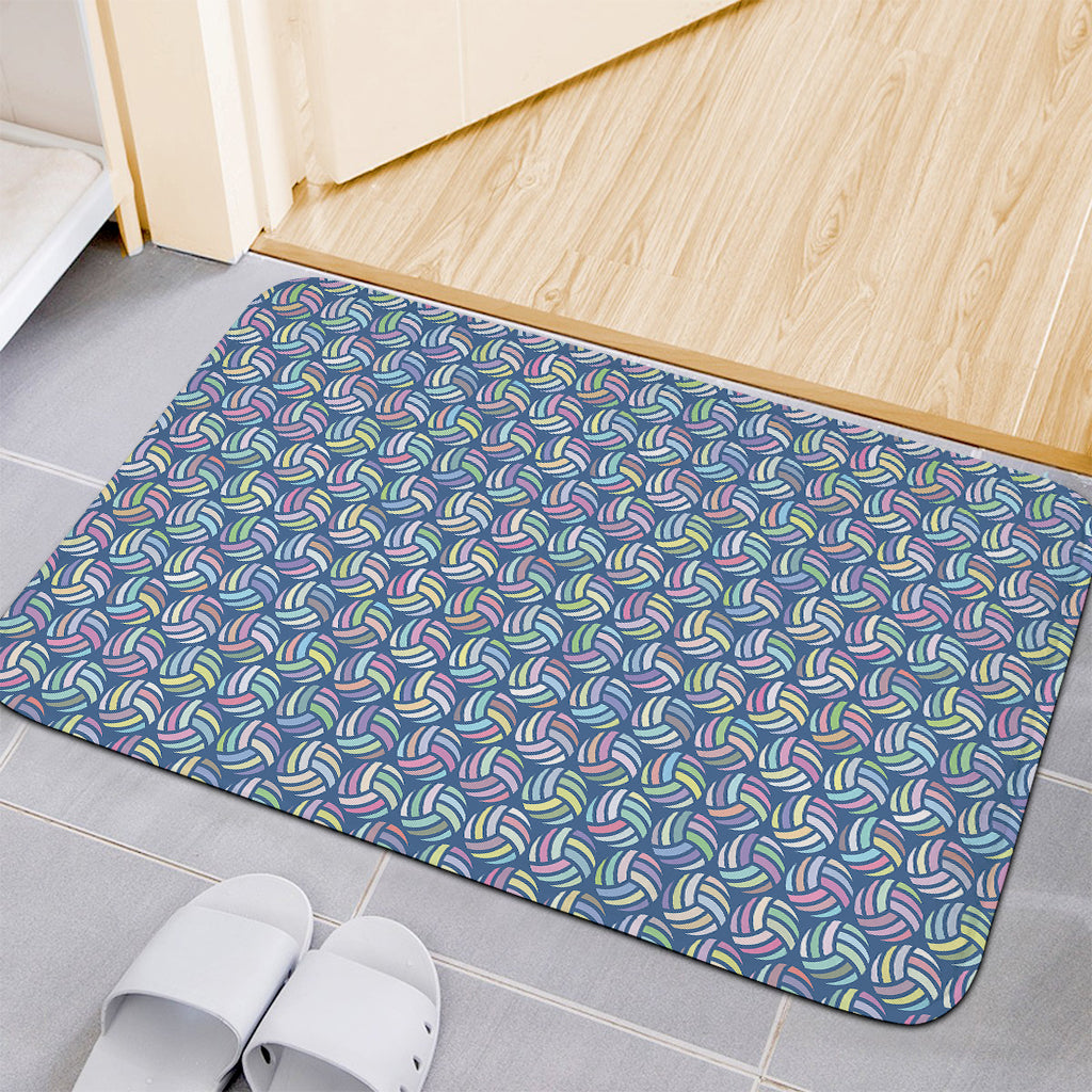 Pastel Volleyball Pattern Print Indoor Door Mat
