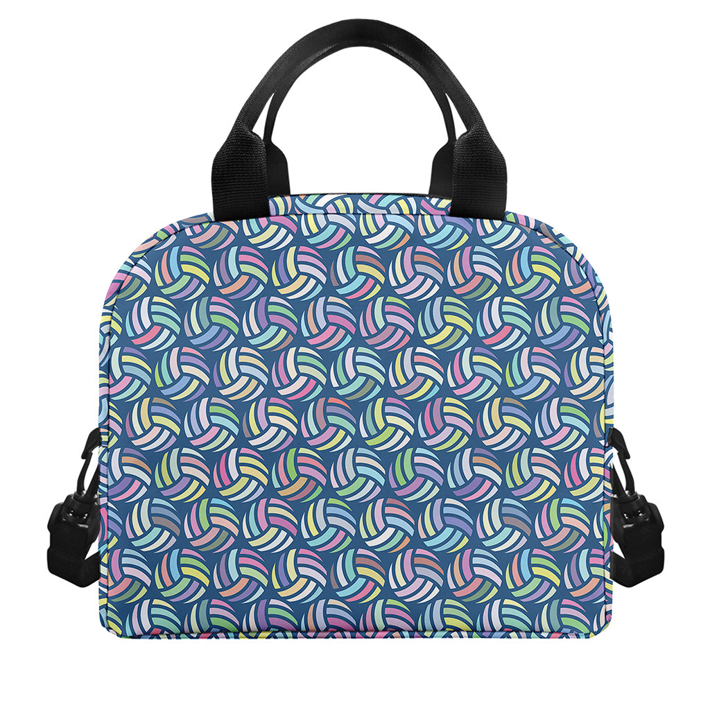 Pastel Volleyball Pattern Print Insulated Lunch Bag