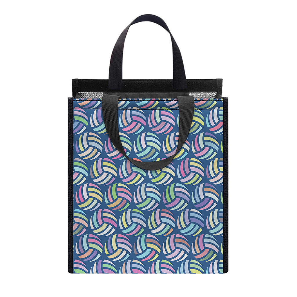Pastel Volleyball Pattern Print Insulated Lunch Tote