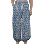 Pastel Volleyball Pattern Print Lantern Pants