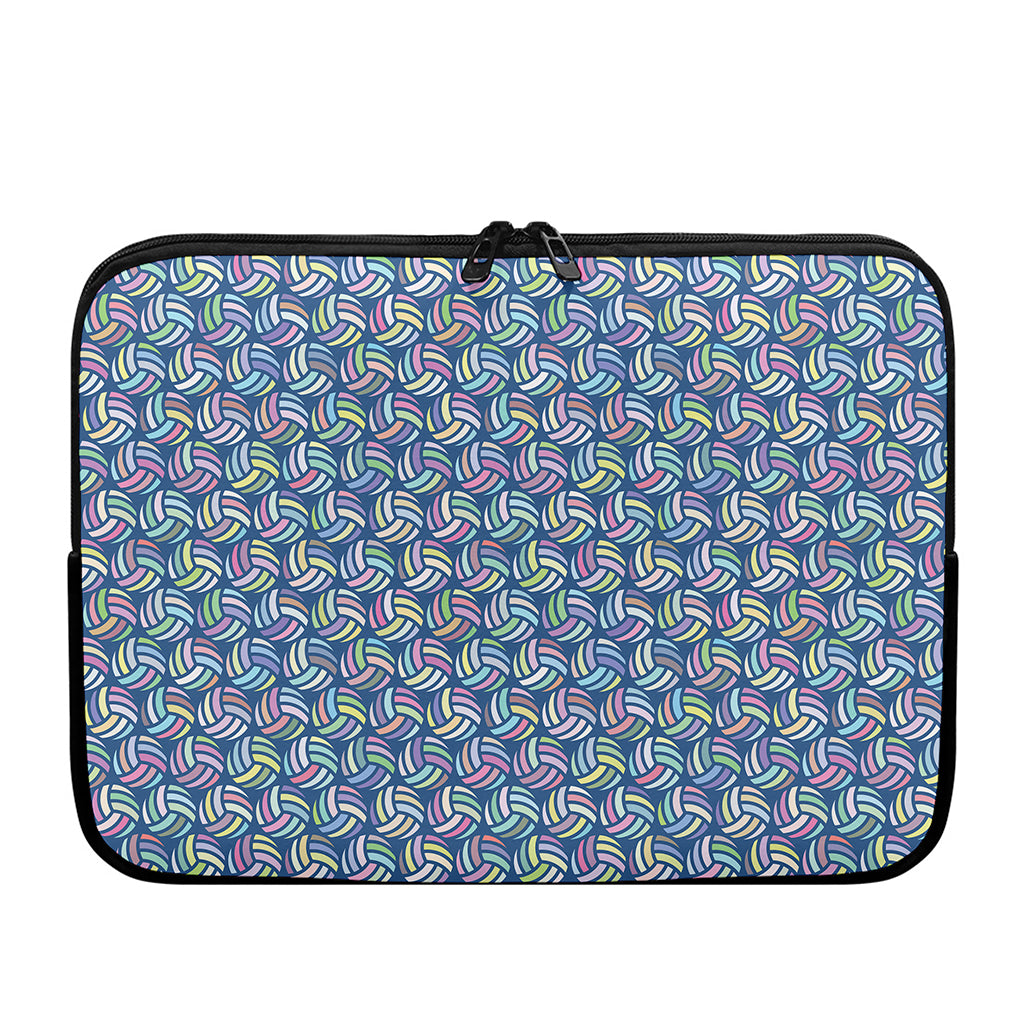 Pastel Volleyball Pattern Print Laptop Sleeve