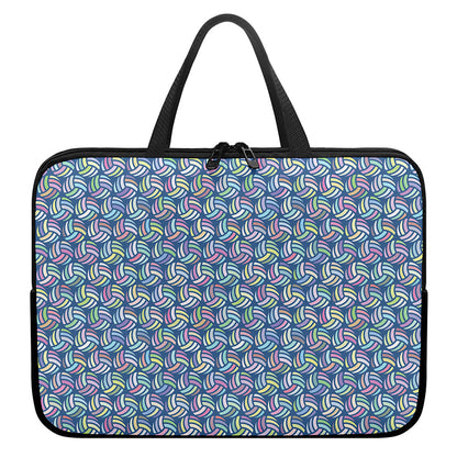 Pastel Volleyball Pattern Print Laptop Sleeve With Handle