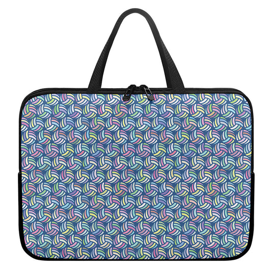 Pastel Volleyball Pattern Print Laptop Sleeve With Handle