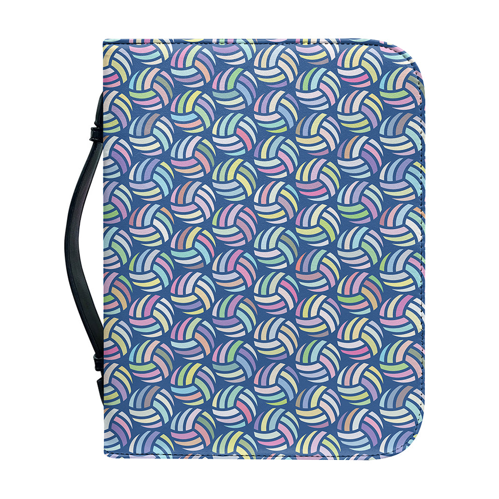 Pastel Volleyball Pattern Print Leather Bible Cover