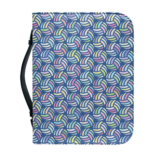 Pastel Volleyball Pattern Print Leather Bible Cover