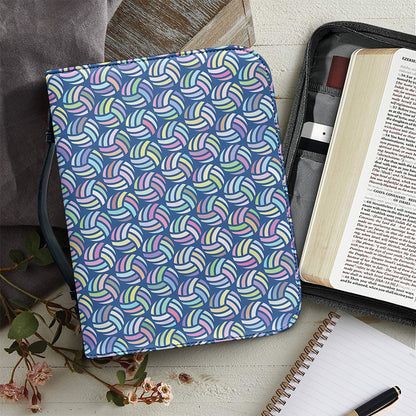 Pastel Volleyball Pattern Print Leather Bible Cover