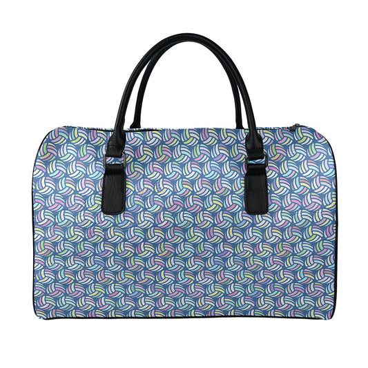 Pastel Volleyball Pattern Print Leather Duffle Bag