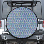 Pastel Volleyball Pattern Print Leather Spare Tire Cover
