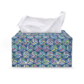 Pastel Volleyball Pattern Print Leather Tissue Box Cover