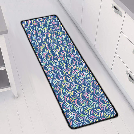 Pastel Volleyball Pattern Print Long Kitchen Mat