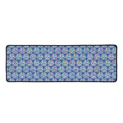 Pastel Volleyball Pattern Print Long Kitchen Mat