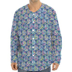 Pastel Volleyball Pattern Print Long Sleeve Baseball Jersey