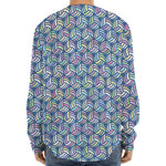 Pastel Volleyball Pattern Print Long Sleeve Baseball Jersey