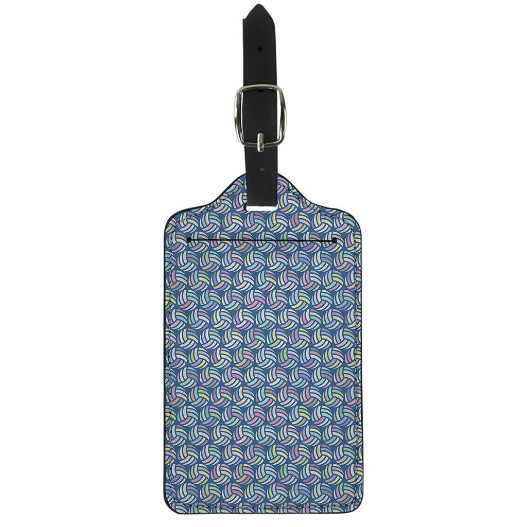 Pastel Volleyball Pattern Print Luggage Tag