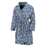Pastel Volleyball Pattern Print Men's Bathrobe