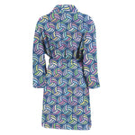 Pastel Volleyball Pattern Print Men's Bathrobe