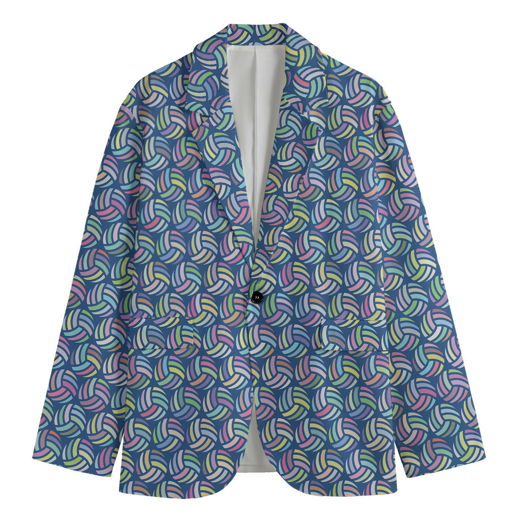 Pastel Volleyball Pattern Print Men's Blazer